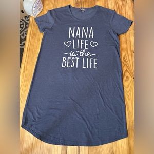 🩵NWOT Instant Message nightshirt “Nana Life is the Best Life” in blue